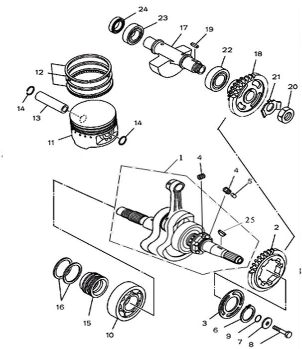 CRANKSHAFT & PISTON HD2070E08