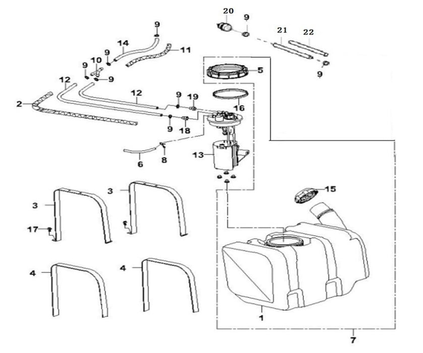 Ensemble réservoir de carburant HD2070211