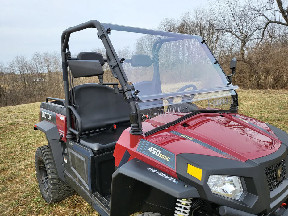 HiSun Sector 450 - 2 Pc Windshield with Clamp, Vent, and Hard Coat Options